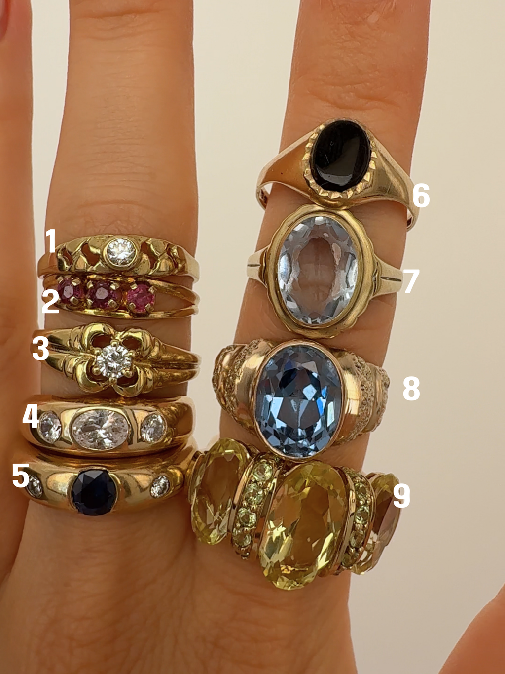 Vintage Gold Rings Size 53