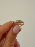 Double Heart Ring Vintage Gold