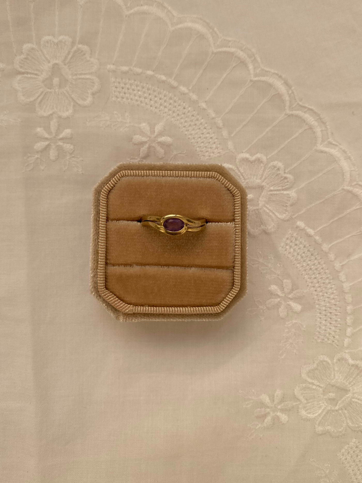 Swirl Amethyst Ring Vintage Gold
