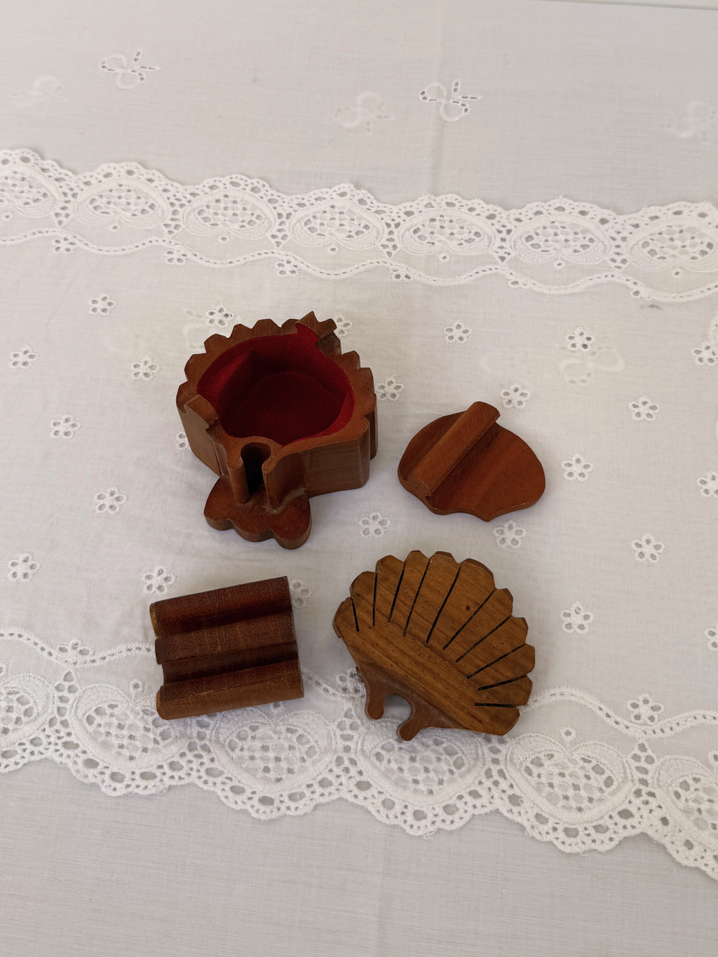 Wooden Scallop Puzzle Box