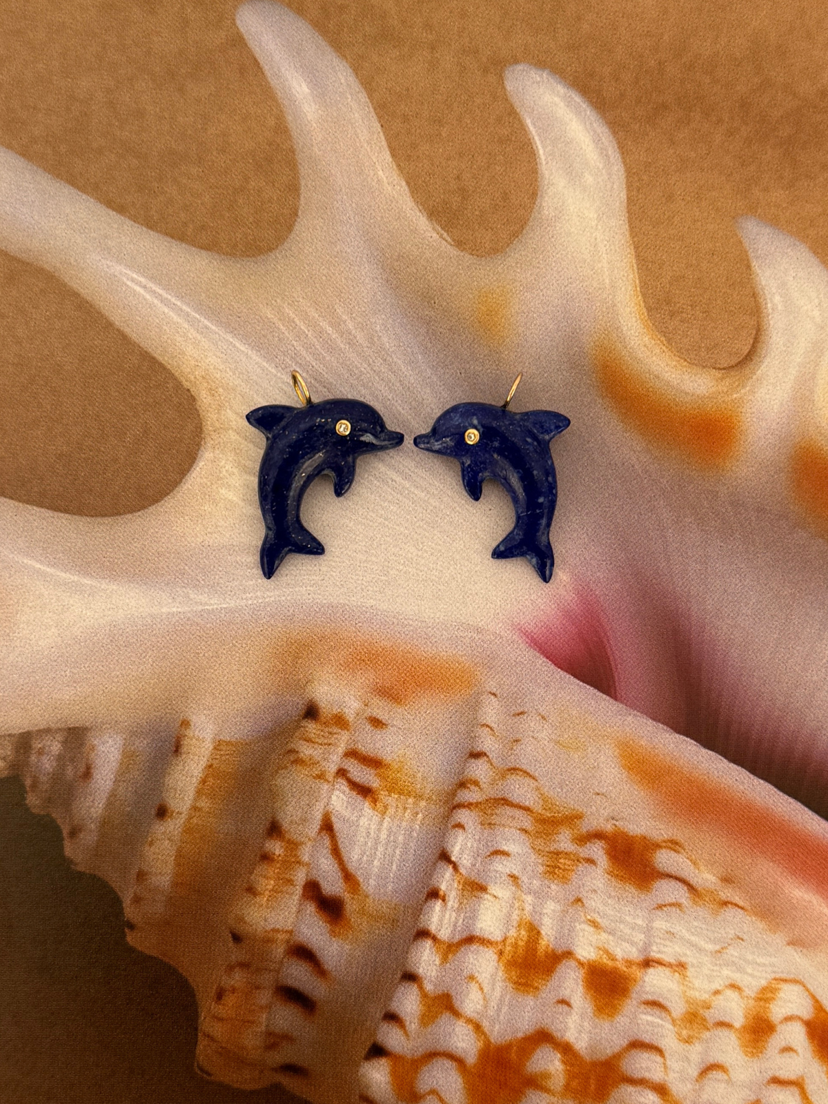 Dolphin Talisman Charm Lapis Lazuli