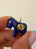 Horse Talisman Charm Lapis Yellow