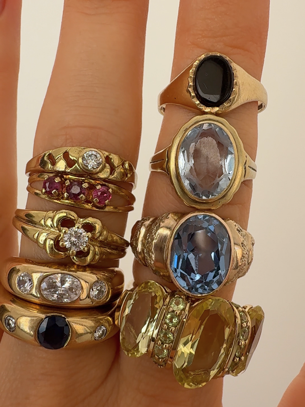 Vintage Gold Rings Size 53