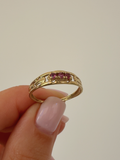 Ruby Trio Ring Vintage Gold