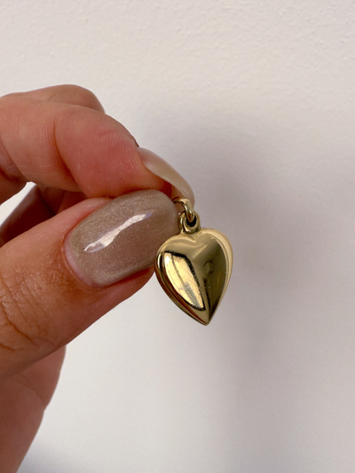 Strawberry Heart Charm Vintage Gold