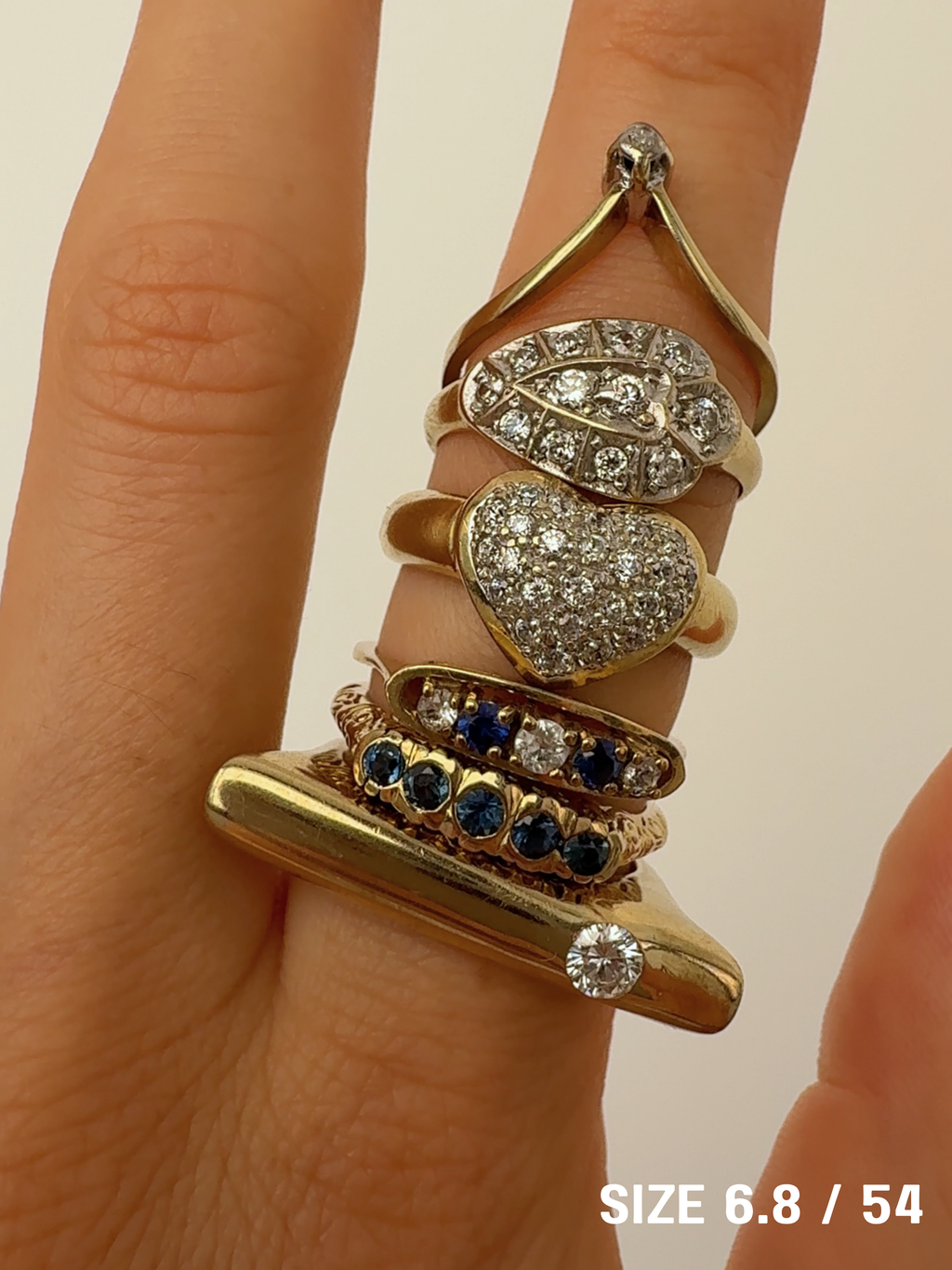 Vintage Gold Rings Size 54
