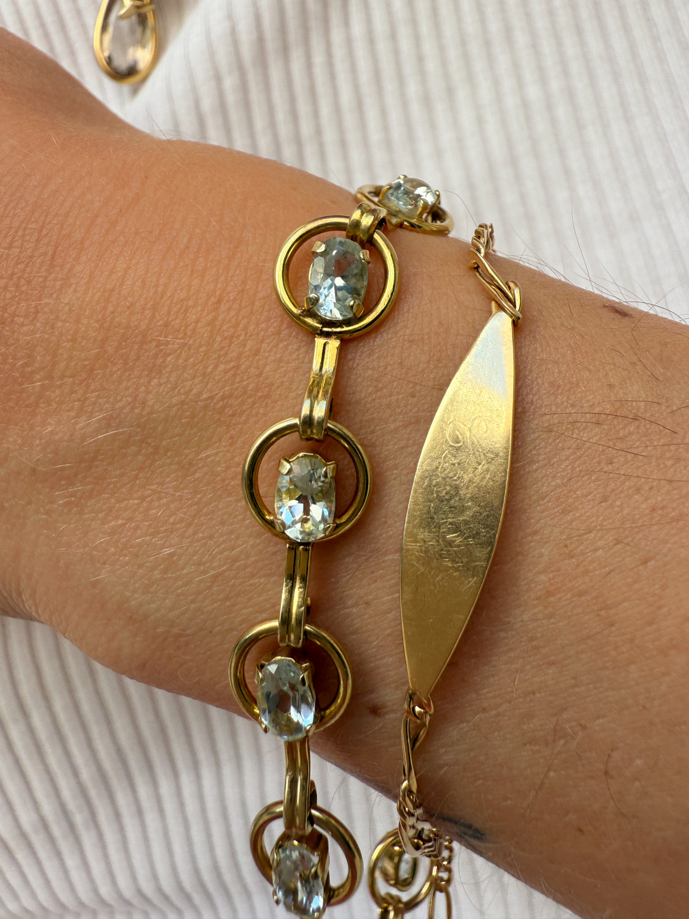 Aquamarine Bracelet Vintage Gold