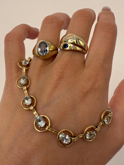 Aquamarine Bracelet Vintage Gold