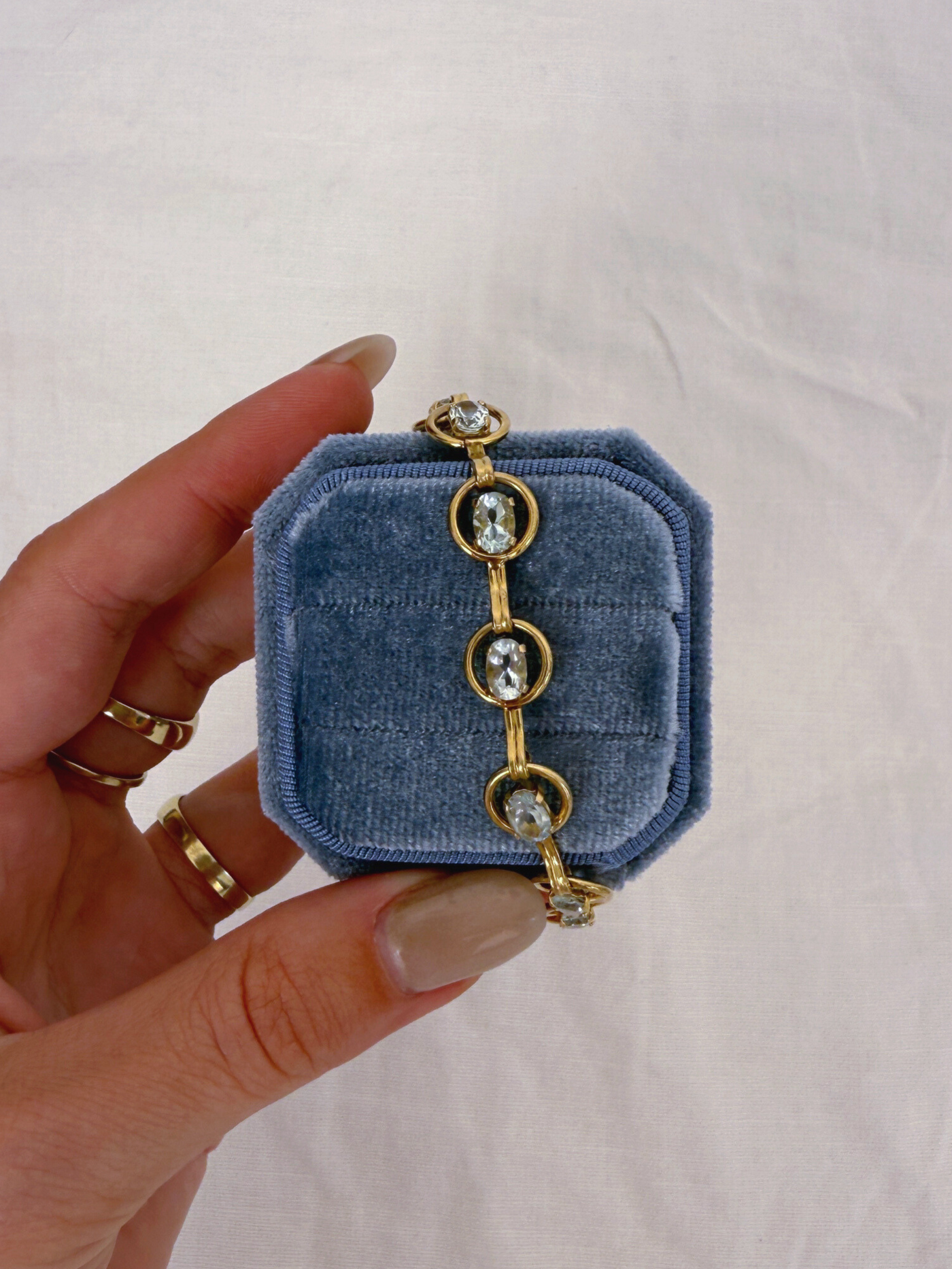 Aquamarine Bracelet Vintage Gold