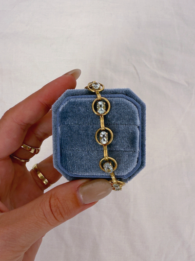 Aquamarine Bracelet Vintage Gold