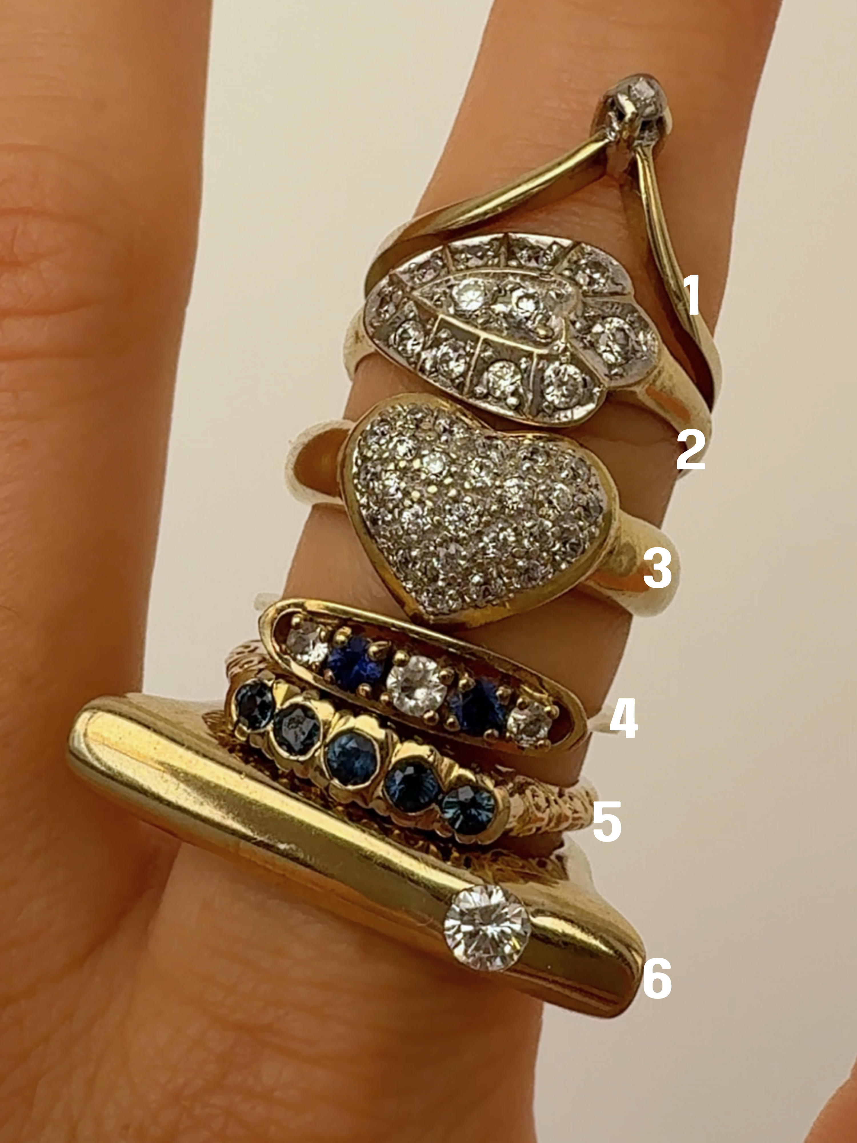 Vintage Gold Rings Size 54