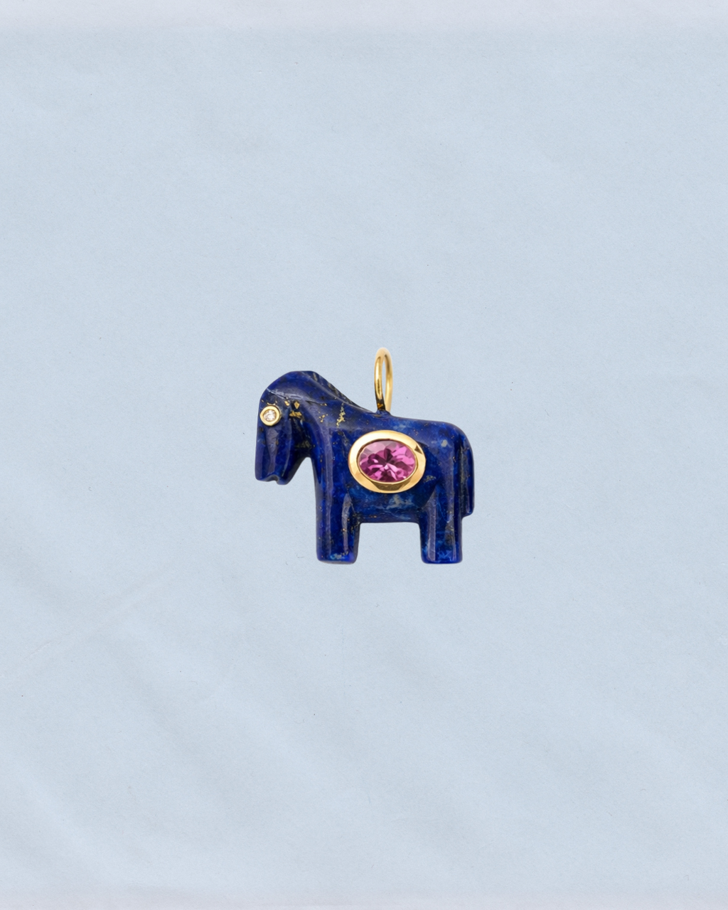 Horse Talisman Charm Lapis & Pink
