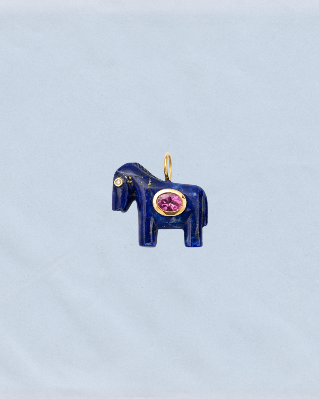 Horse Talisman Charm Lapis & Pink