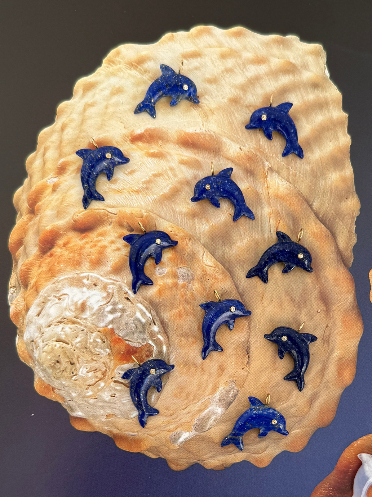 Dolphin Talisman Charm Lapis Lazuli