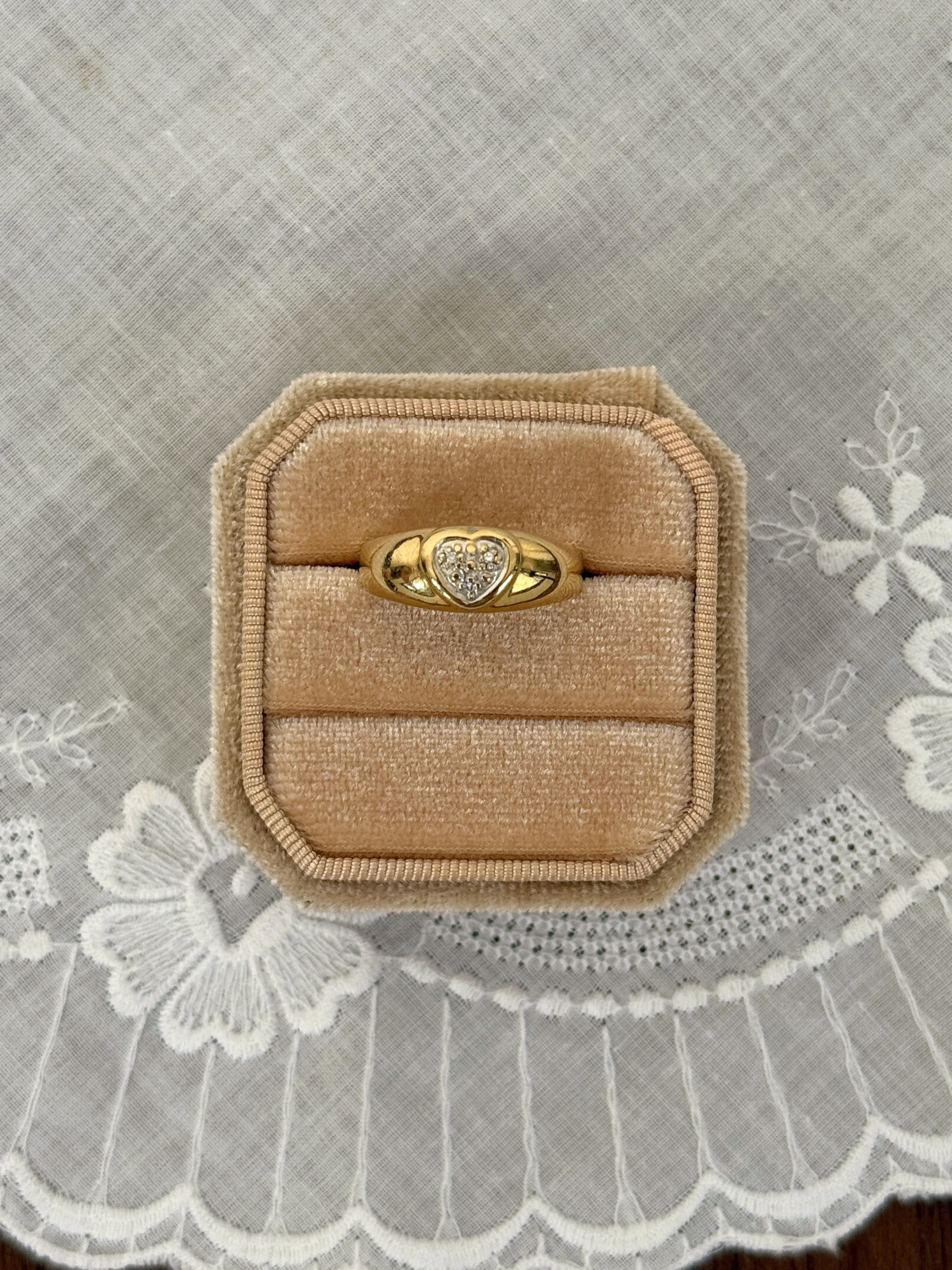 Heart Dome Ring 14k Vintage Gold
