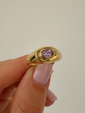 Amethyst Ring Vintage Gold