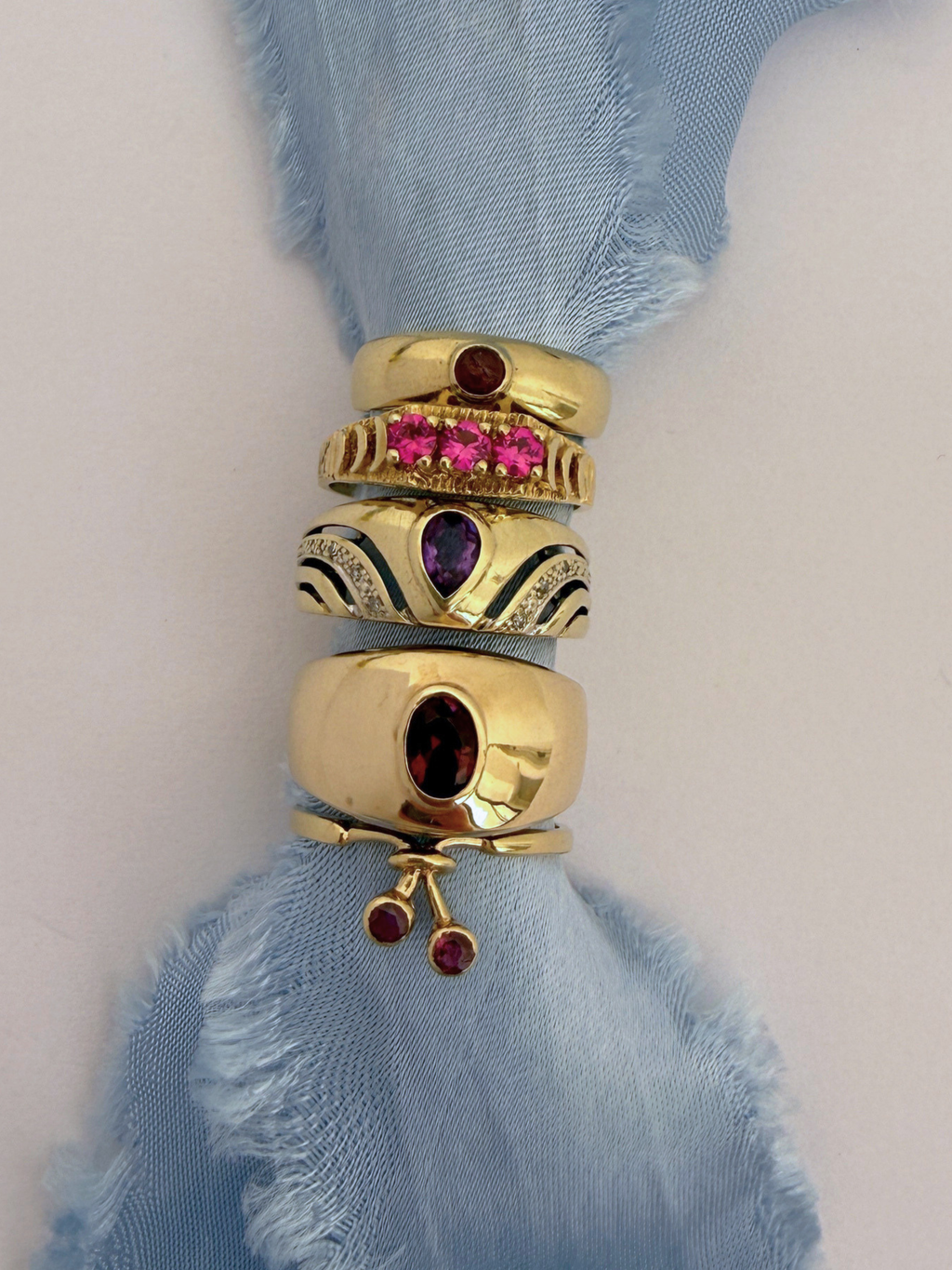 Ruby Pinky Ring Vintage Gold
