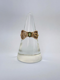 Peridot Bow Ring Vintage Gold