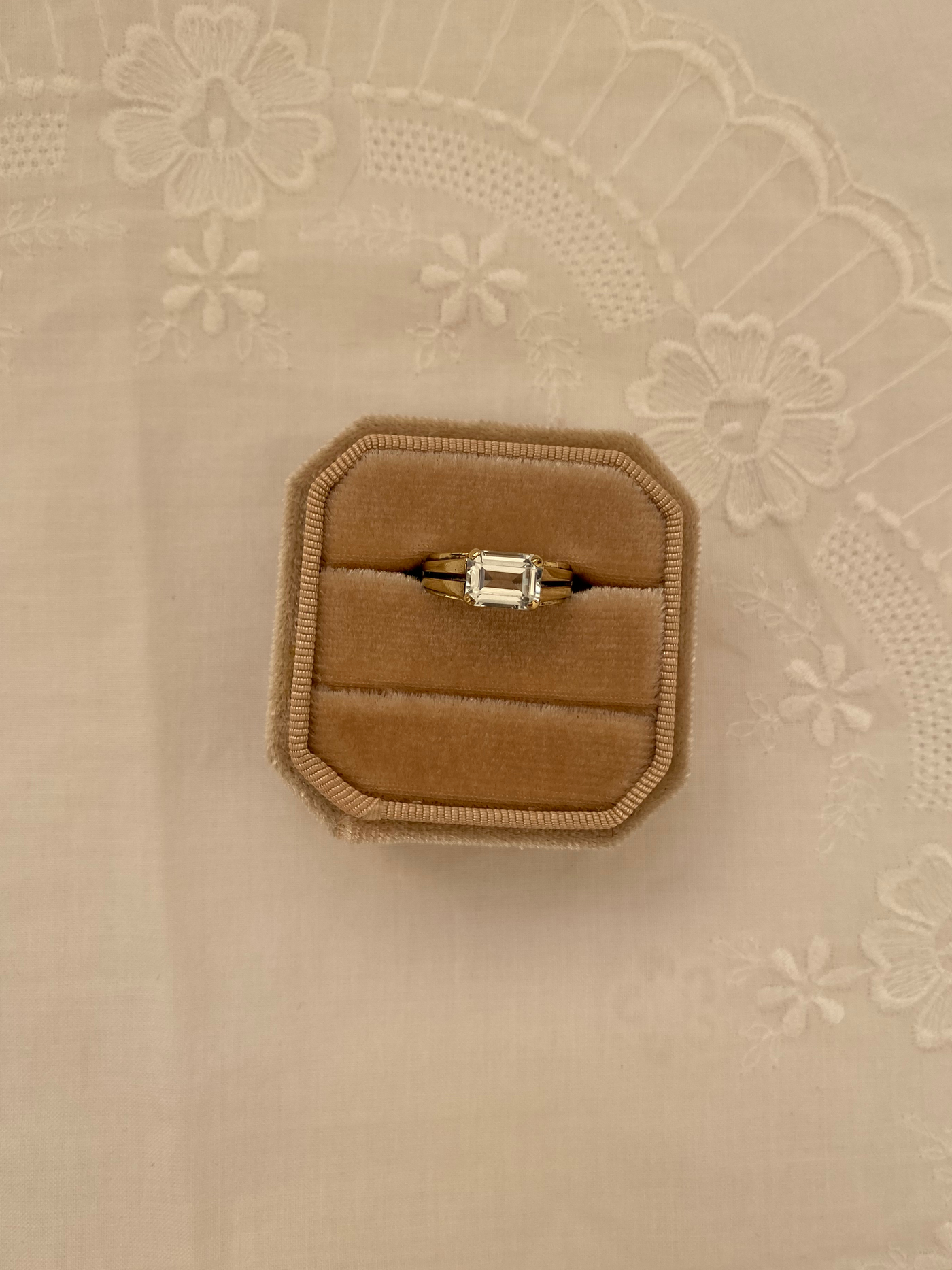 Emerald Cut Signet Ring Vintage Gold