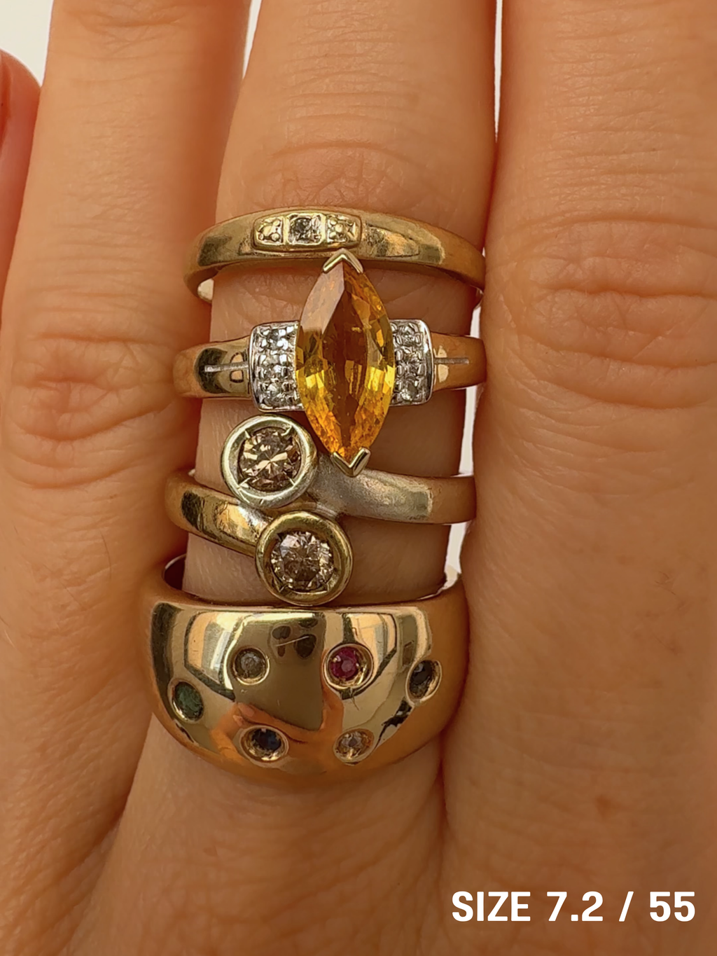 Vintage Gold Rings Size 55