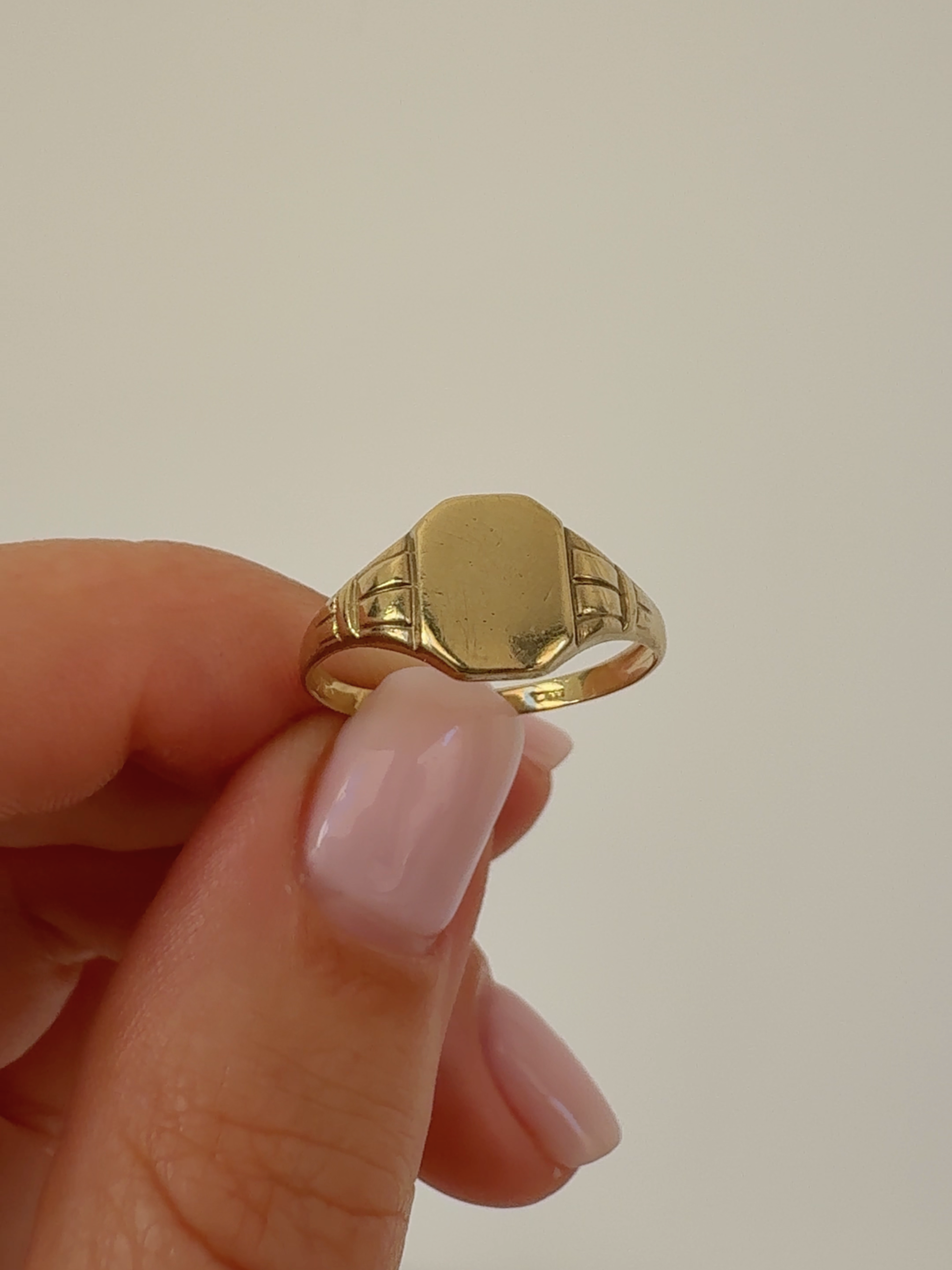 Octagonal Signet Ring Vintage Gold