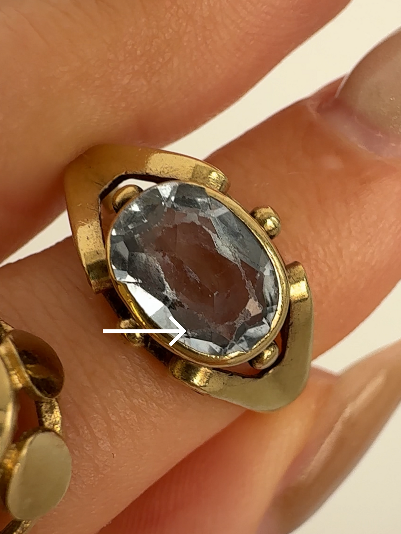 Fairy Blue Ring Vintage Gold