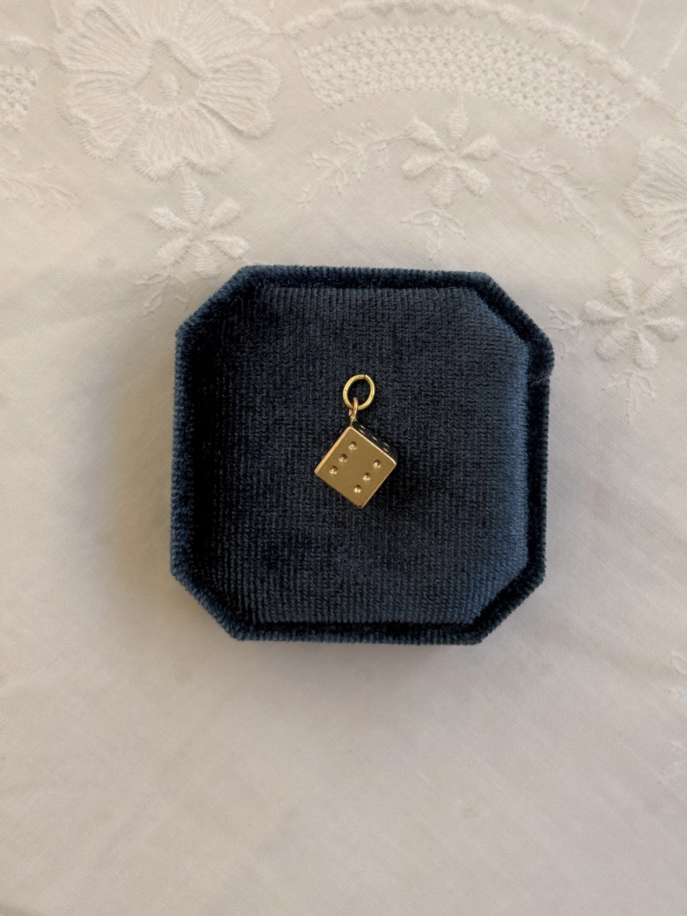 Dice Charm Vintage Gold