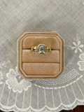 Aquamarine Bezel Ring 14k Vintage Gold