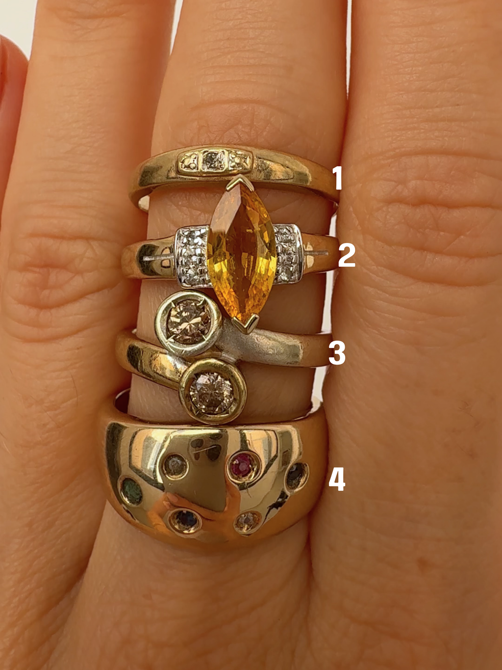 Vintage Gold Rings Size 55