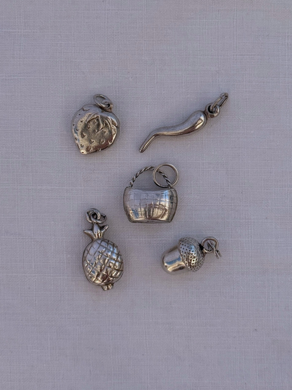 Farmers Market Charms Vintage Silver