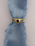Amethyst Pear Ring Vintage Gold
