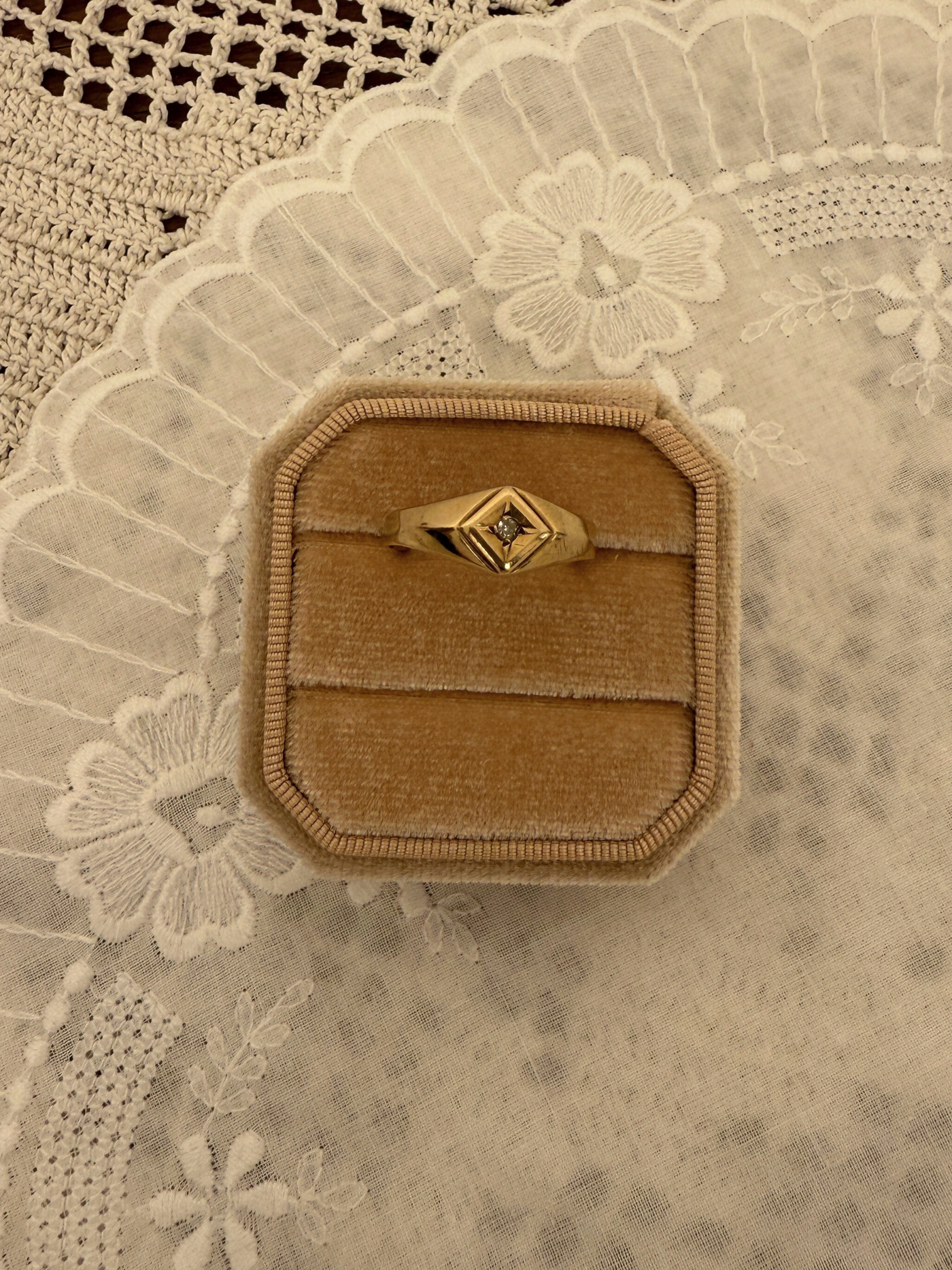 Square Signet Ring Vintage Gold