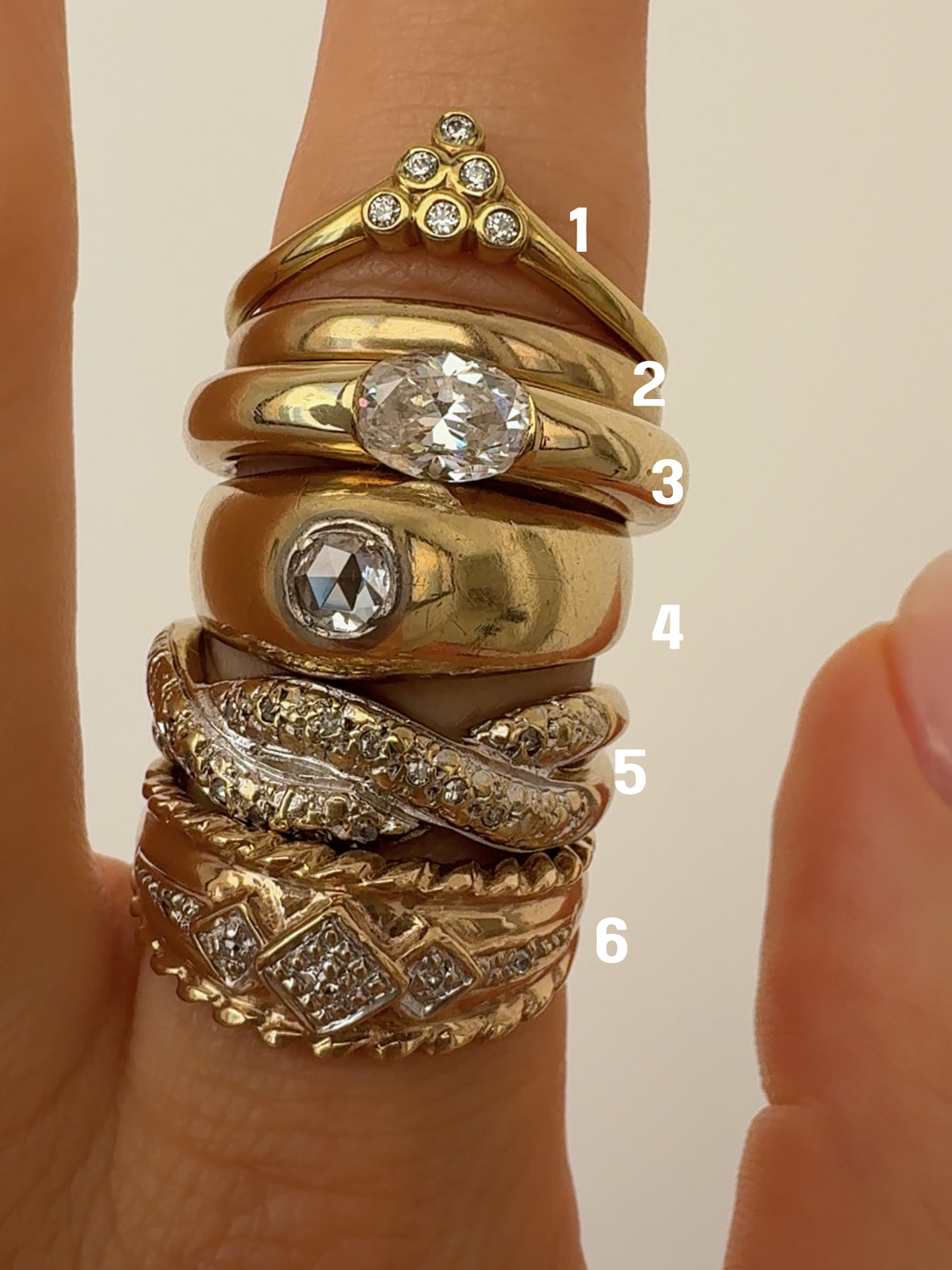 Vintage Gold Rings Size 56