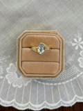 Big Oval Aquamarine Ring 14k Vintage Gold