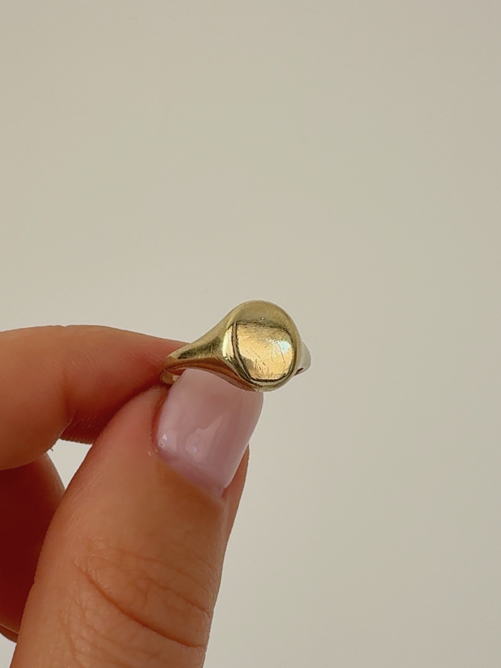 Oval Signet Pinky Ring  Vintage Gold