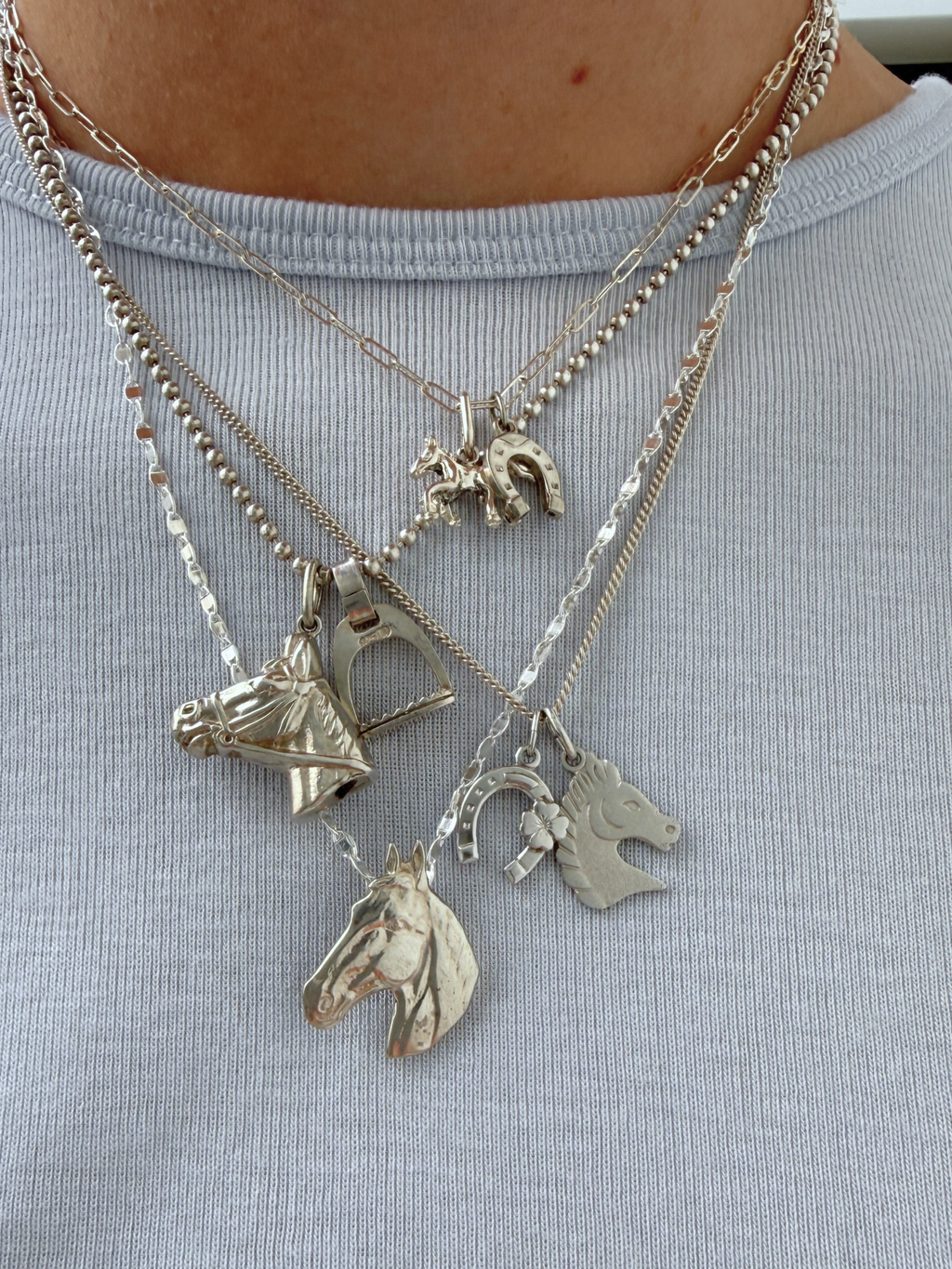 Horse Charms Vintage Silver