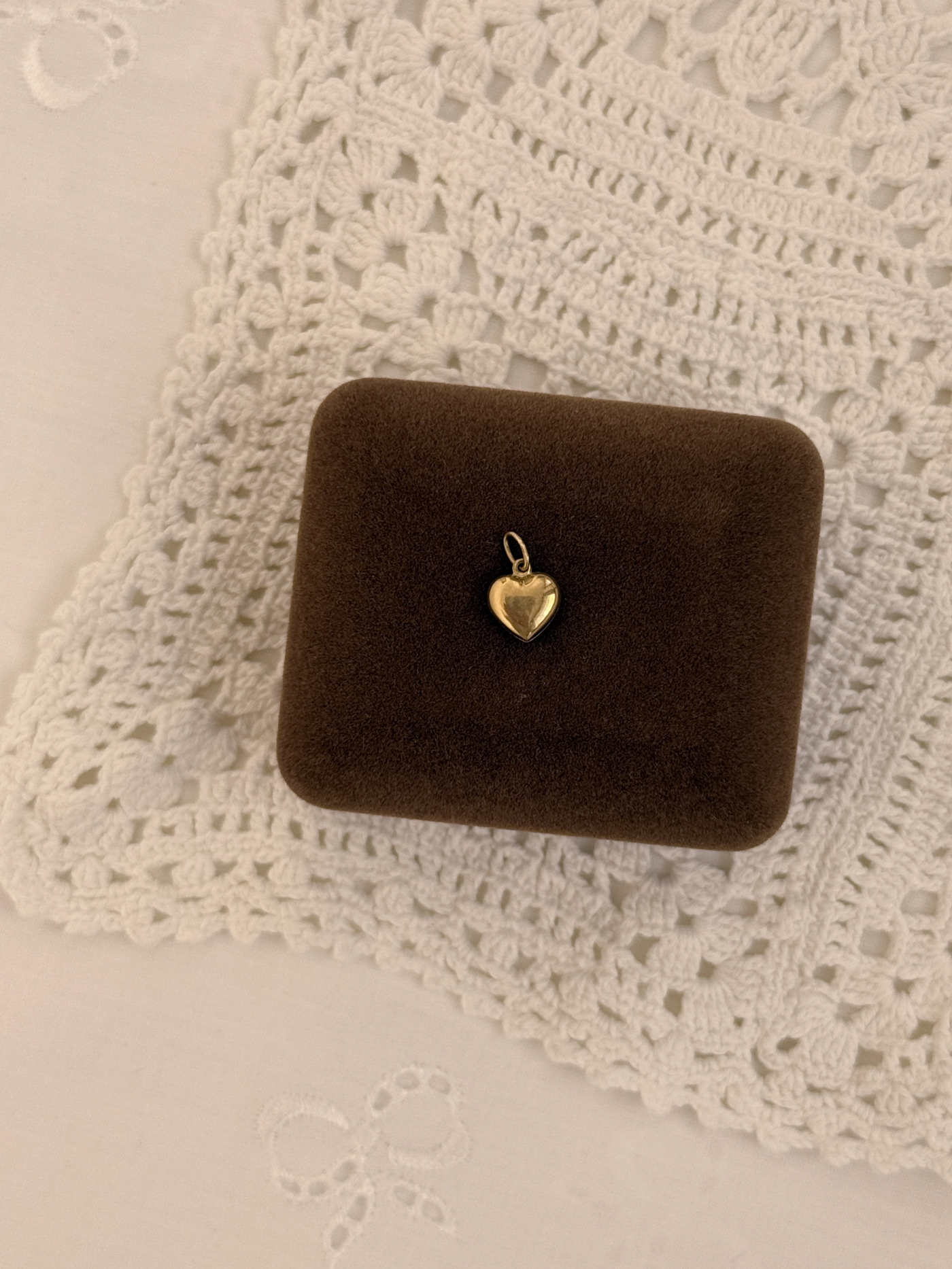 Mini Heart Charm Vintage Gold