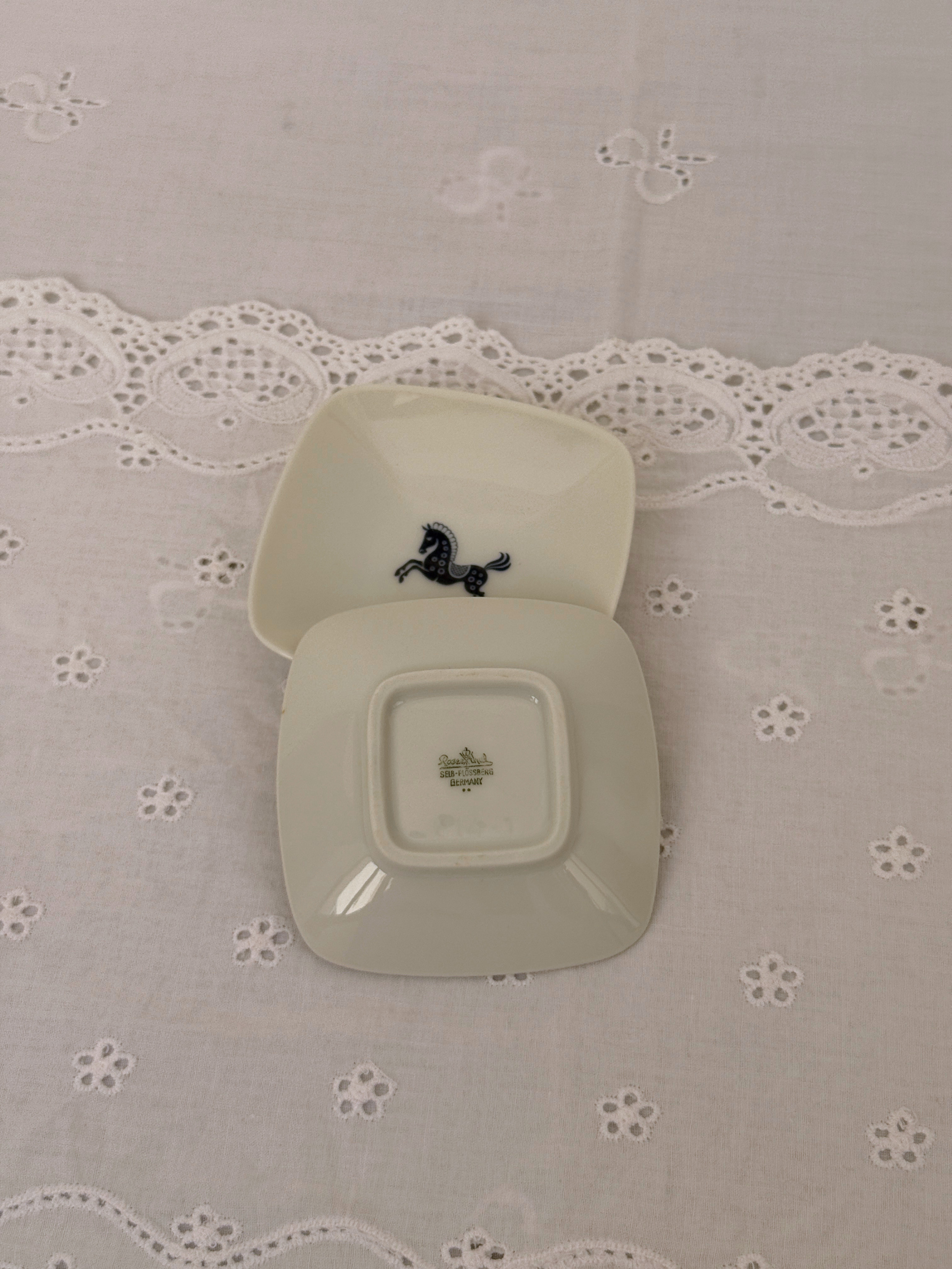 Porcelain Horse Trinket Dish Set
