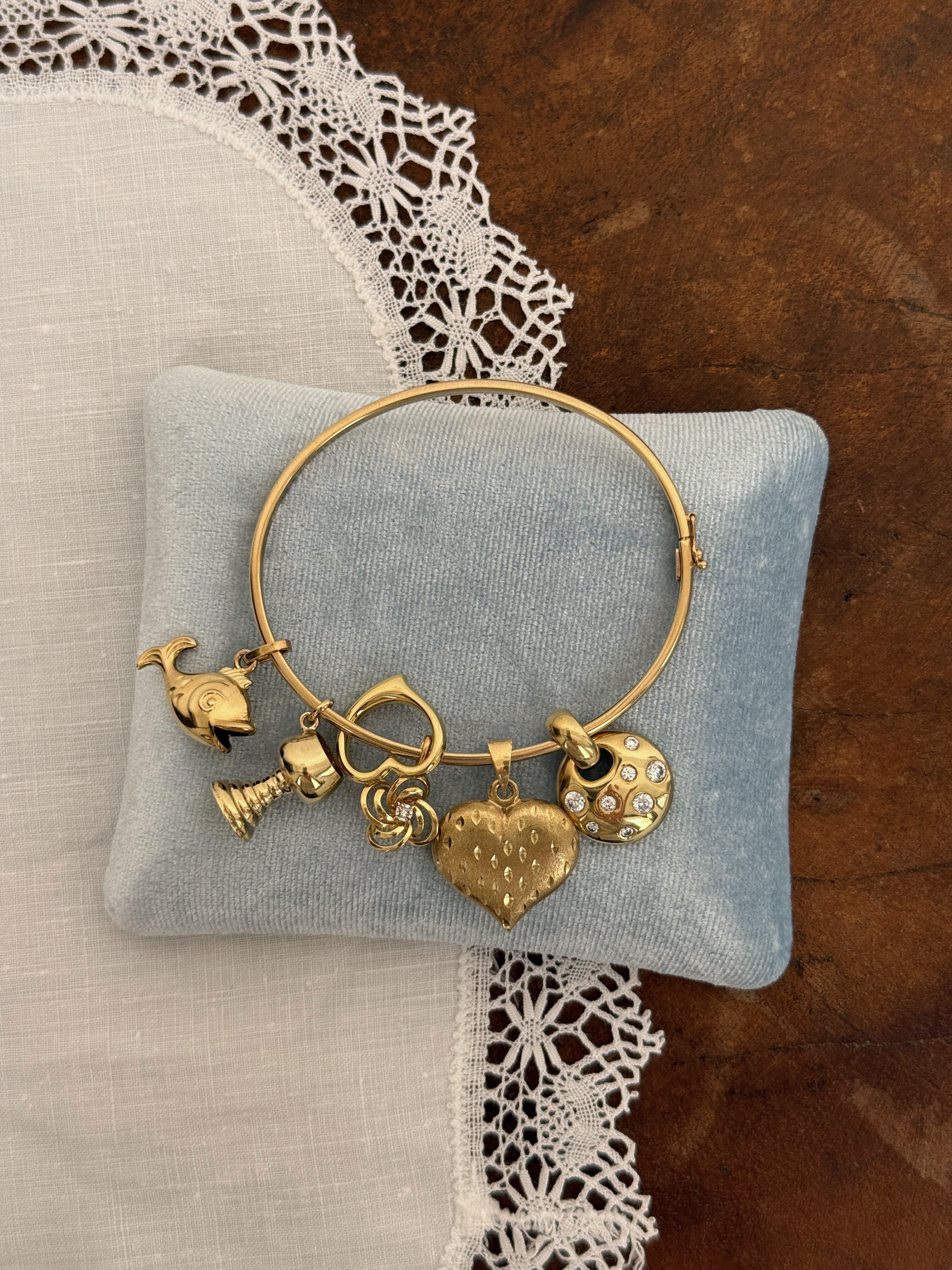 Chunky Animal Charm Vintage Gold