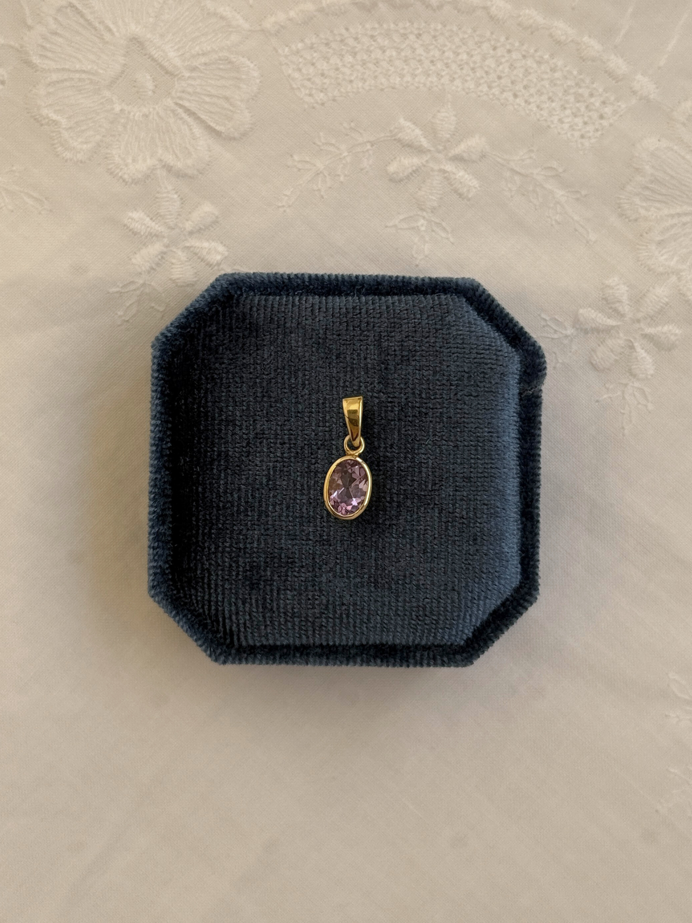 Amethyst Bezel Charm Vintage Gold