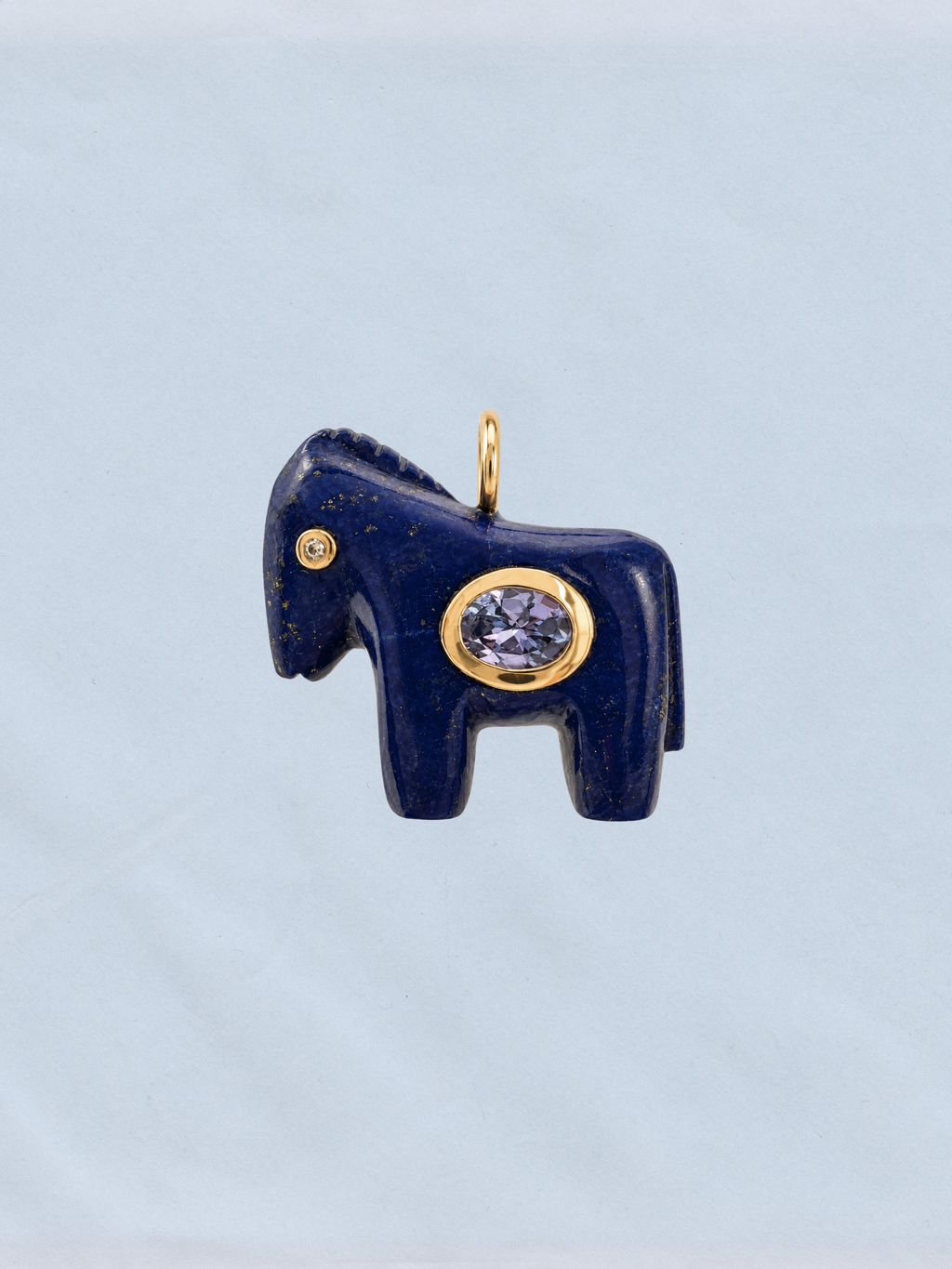 Horse Talisman Charm Lapis & Blue