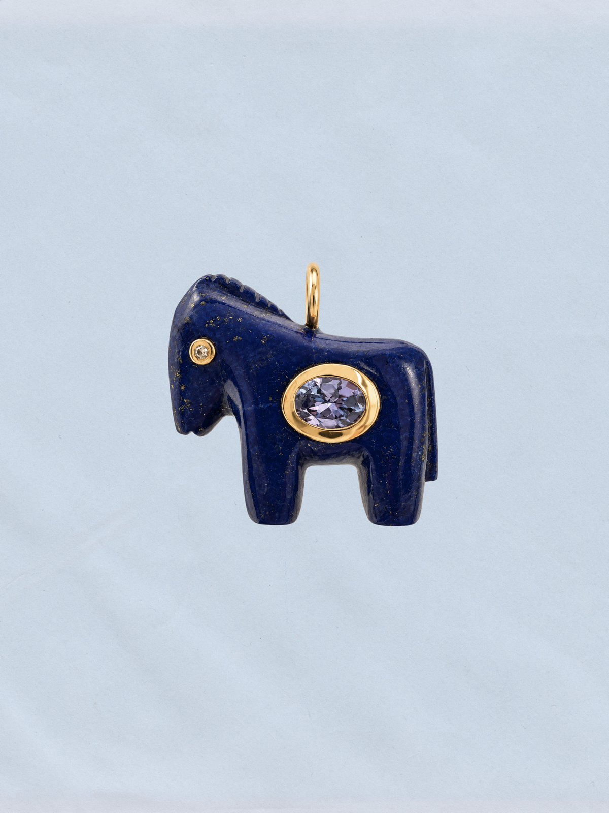 Horse Talisman Charm Lapis & Blue