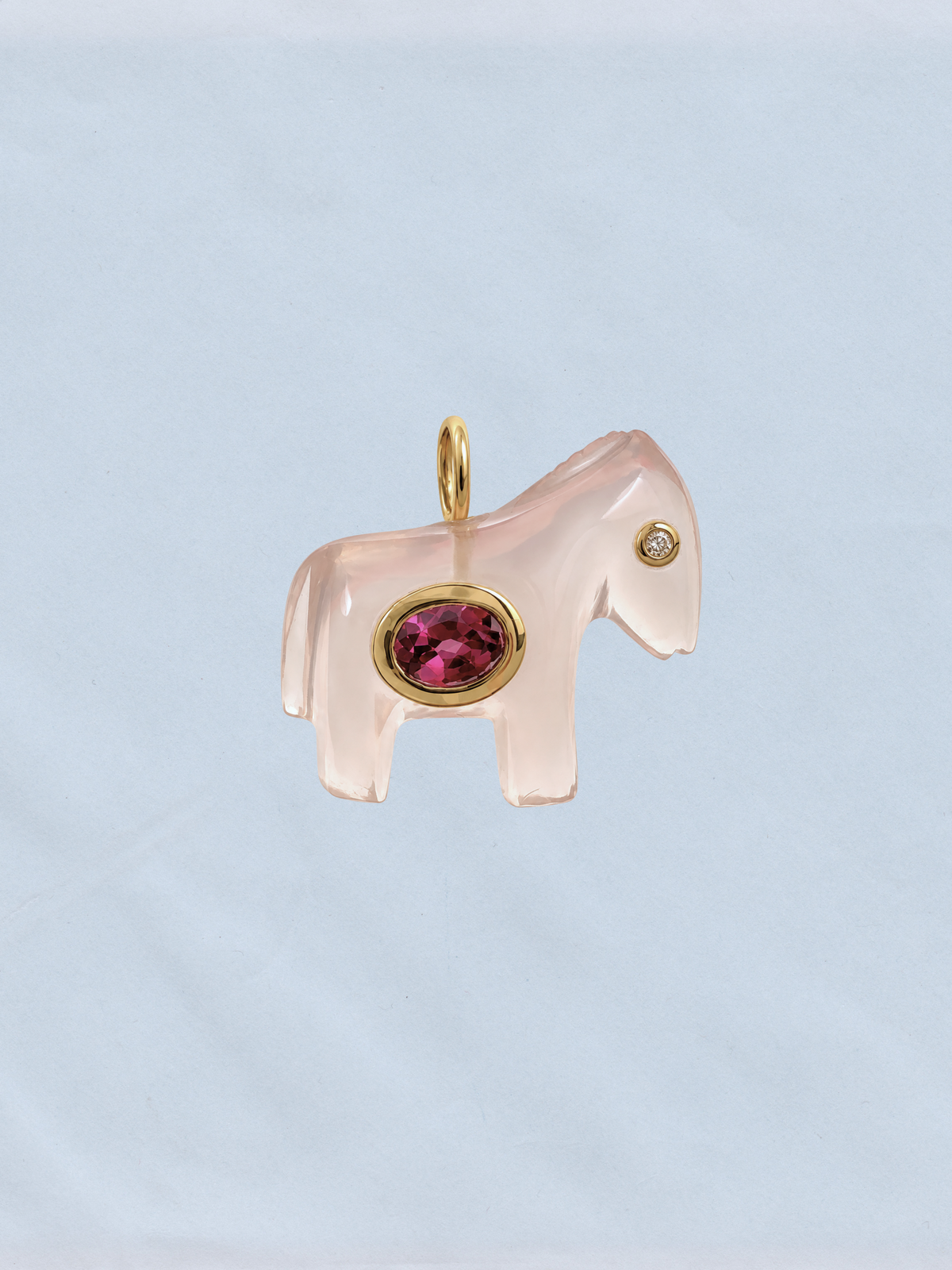 Horse Talisman Charm Rose Quartz