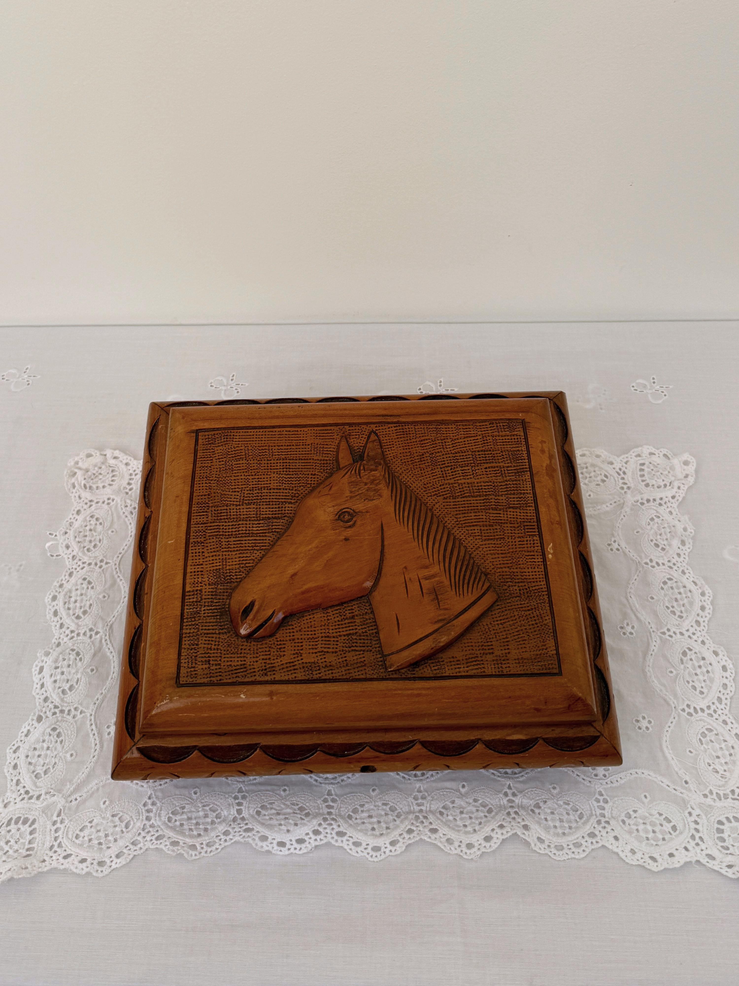 Wooden Horse Jewelry Box