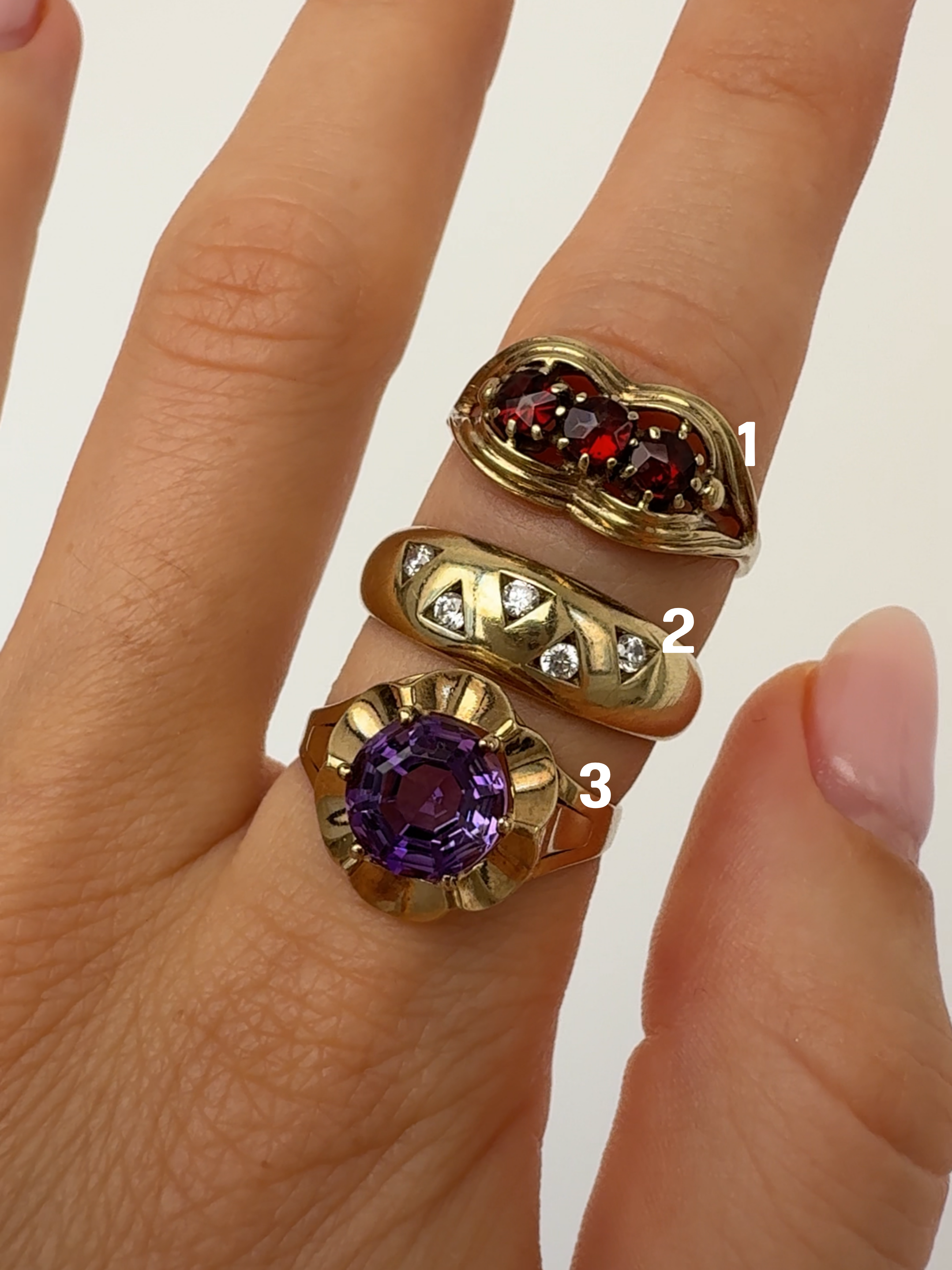 Vintage Gold Rings Size 58