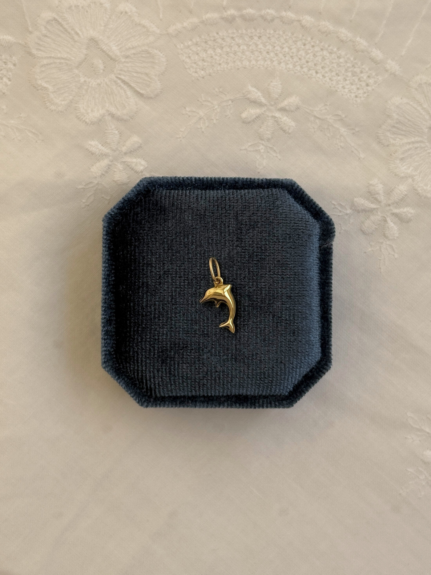 Mini Dolphin Charm Vintage Gold