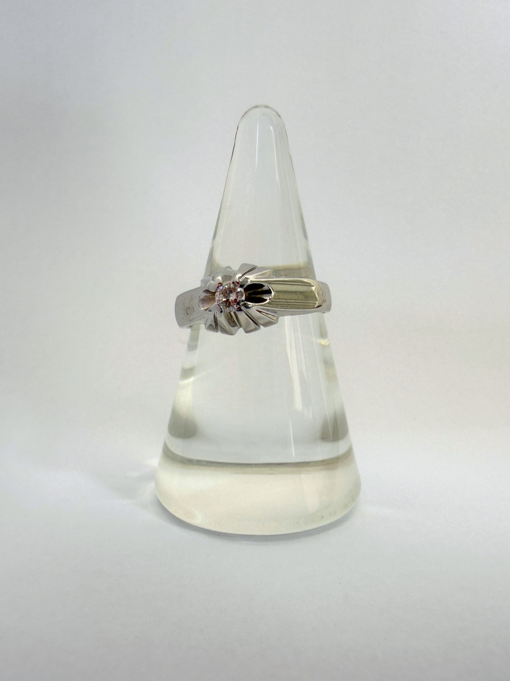 Diamond Solitaire Ring Vintage White Gold