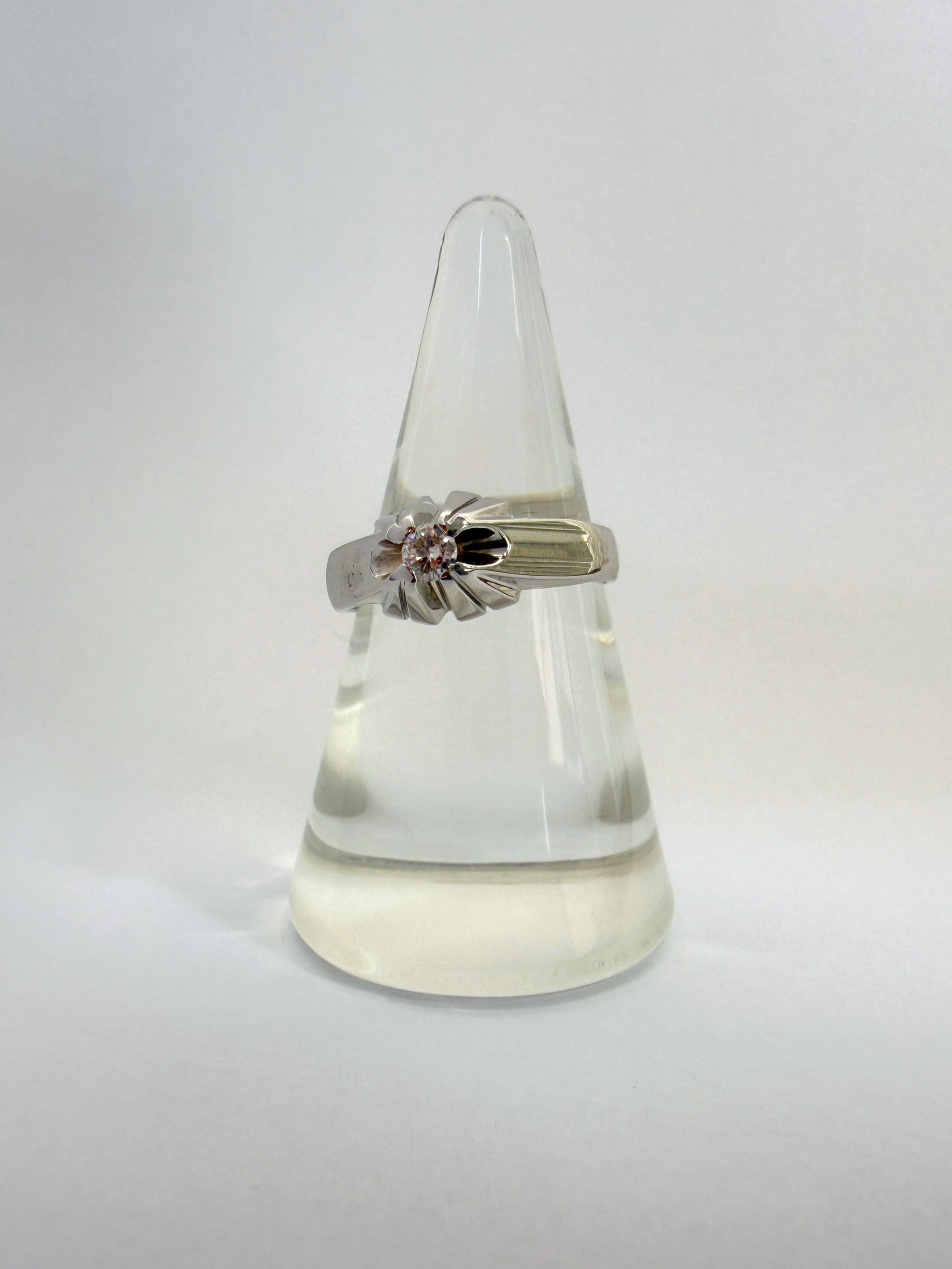 Diamond Solitaire Ring Vintage White Gold