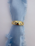 Sparkly Triangles Ring Vintage Gold