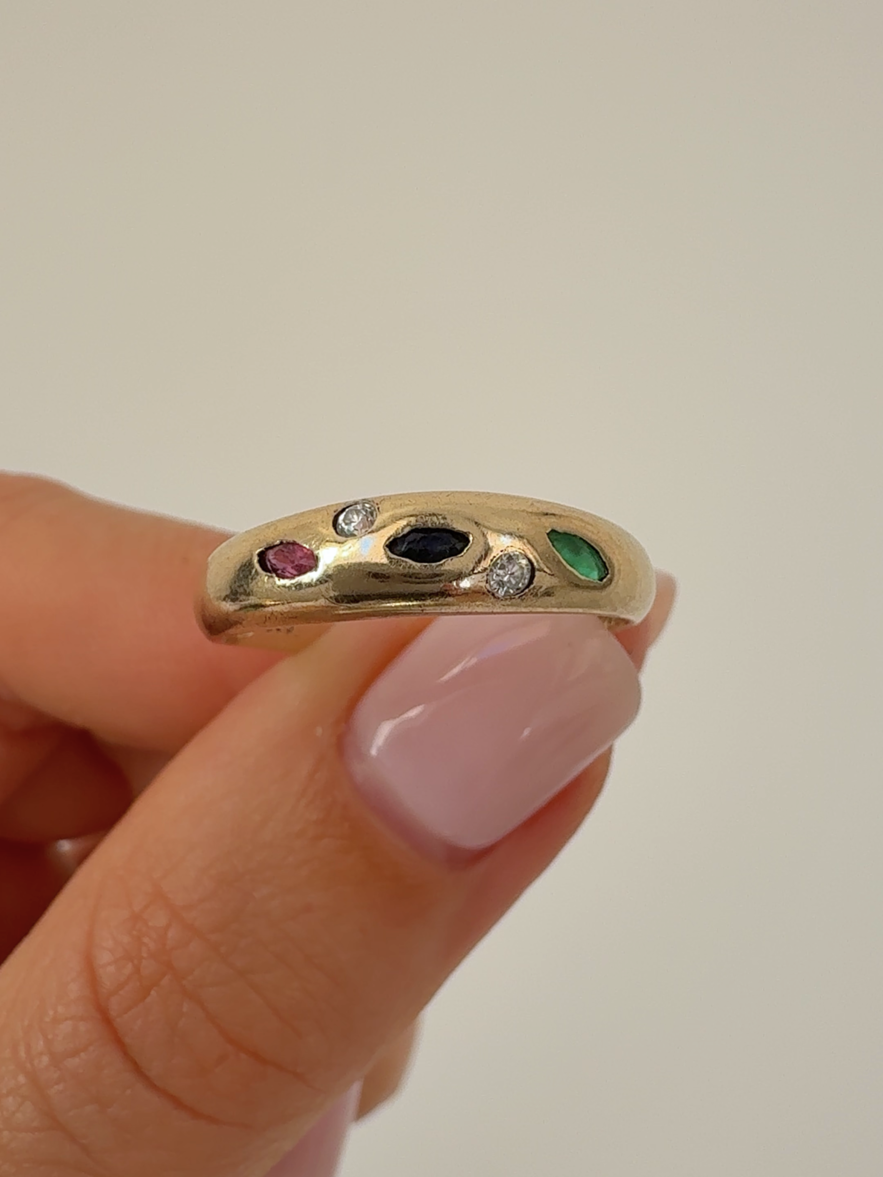 Candy Marquise Gem Ring Vintage Gold